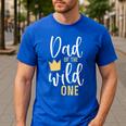 Dad Of The Wild One Shirt 1st Birthday First Thing Daddy Tee Men's Casual T-Shirt Royal Blue