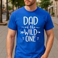 Dad Of The Wild One Shirt 1st Birthday Safari Men's Casual T-Shirt Royal Blue