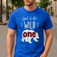 Dad Of The Wild One Shirt Bear Lumberjack 1st Birthday Tee Men's Casual T-Shirt Royal Blue