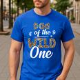 Dad Of The Wild One Zoo Themed 1st Birthday Party Men's Casual T-Shirt Royal Blue