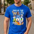 Dad Of The Wild Two Zoo 2nd Birthday Safari Jungle Animal Men's Casual T-Shirt Royal Blue Dad Of The Wild Two Zoo 2nd Birthday Safari Jungle Animal Men's Casual T-Shirt Royal Blue
