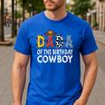 Dada 1st Birthday Cowboy Western Dada Birthday Boy Men's Casual T-Shirt Royal Blue