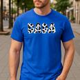 Dada Cow Print Cow Pattern Father's Day Small Men's Casual T-Shirt Royal Blue