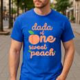 Dada Dad First Birthday One Sweet Peach Bday Family Matching Men's Casual T-Shirt Royal Blue