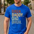 Dada Daddy Dad Bruh Retro Vintage Fathers Day Vintage Men's Casual T-Shirt Royal Blue