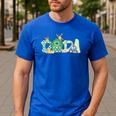 Dada Farm Animal Birthday Family Matching Party Dad Father Men's Casual T-Shirt Royal Blue