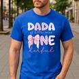 Dada Of Little Miss Onederful First Birthday Girl Bow Men's Casual T-Shirt Royal Blue