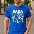 Dada Of The Lucky One First Birthday St Patrick's Day Men's Casual T-Shirt Royal Blue