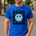 Dada One Happy Dude 1st Birthday Family Matching Men's Casual T-Shirt Royal Blue