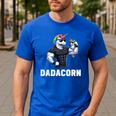 Dadacorn Unicorn Dad Papa Father's Day Daughter Men's Casual T-Shirt Royal Blue