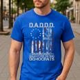 Daddd Gun Dads Against Daughters Dating Democrats On Back Men's Casual T-Shirt Royal Blue