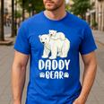 Daddy Bear And Cub Polar Bear Men's Casual T-Shirt Royal Blue