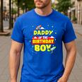 Daddy Of The Birthday Astronaut Boy Outer Space Theme Party Men's Casual T-Shirt Royal Blue