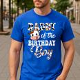 Daddy Of The Birthday Boy Cow Farm 1St Birthday Boy Men's Casual T-Shirt Royal Blue