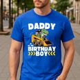 Daddy Of The Birthday Boy Dinosaur Construction Worker Truck Men's Casual T-Shirt Royal Blue
