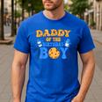 Daddy Of The Birthday Boy Milk And Cookies Lover Men's Casual T-Shirt Royal Blue Daddy Of The Birthday Boy Milk And Cookies Lover Men's Casual T-Shirt Royal Blue