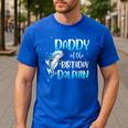 Daddy Of The Birthday Dolphin Family Matching Party Squad Men's Casual T-Shirt Royal Blue