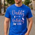 Daddy Of The Birthday Girl Butterfly Party Matching Family Men's Casual T-Shirt Royal Blue