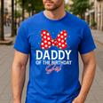 Daddy Of The Birthday Girl Cute Pink Bow Family Matching Men's Casual T-Shirt Royal Blue