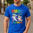 Daddy Of The Birthday Girl Dabbing Princess Unicorn Dad Men's Casual T-Shirt Royal Blue