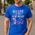 Daddy Of The Birthday For Girl Dinosaur T-Rex Party Family Men's Casual T-Shirt Royal Blue