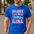 Daddy Of The Birthday Girl Family Pink Coquette Bow Men's Casual T-Shirt Royal Blue