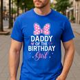 Daddy Of The Birthday Girl Pink Bow Birthday Family Matching Men's Casual T-Shirt Royal Blue