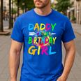 Daddy Of The Birthday Girl Retro 80's Party Men's Casual T-Shirt Royal Blue