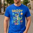 Daddy Of The Birthday Party Outfit Dinosaur Squad Dad Men's Casual T-Shirt Royal Blue