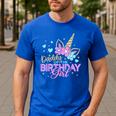 Daddy Of The Birthday Princess Girl Dad Unicorn Bday Party Men's Casual T-Shirt Royal Blue