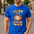 Daddy Of The Birthday Turkey Family 1st Birthday Boy Men's Casual T-Shirt Royal Blue