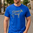 Daddy Cow For Dad's Who Lover Cows Men's Casual T-Shirt Royal Blue