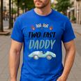 Daddy Dad 2nd Birthday Two Fast Race Car Second Bday Party Men's Casual T-Shirt Royal Blue