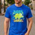 Daddy Dad Saurus Rex Dinosaur Dino For Father Men's Casual T-Shirt Royal Blue
