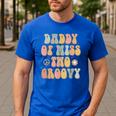 Daddy Dad Two Groovy Second Birthday Retro 2nd Bday Party Men's Casual T-Shirt Royal Blue