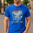 Daddy Dinosaur Of The Birthday Boy Dad Matching Family Men's Casual T-Shirt Royal Blue Daddy Dinosaur Of The Birthday Boy Dad Matching Family Men's Casual T-Shirt Royal Blue