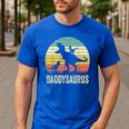 Daddy Dinosaur Daddysaurus 2 Kids For Dad Men's Casual T-Shirt Royal Blue