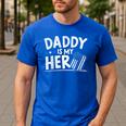 Daddy Is My Hero Kids Police Thin Blue Line Law Enforcement Small Men's Casual T-Shirt Royal Blue