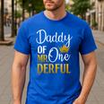 Daddy Of Mr Onederful 1st Birthday Father's Day First Daddy Men's Casual T-Shirt Royal Blue