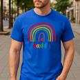 Daddy Rainbow For Women Men Family Matching Birthday Men's Casual T-Shirt Royal Blue Daddy Rainbow For Women Men Family Matching Birthday Men's Casual T-Shirt Royal Blue