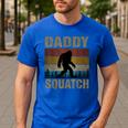 Daddy Squatch Bigfoot Dad Sasquatch Yeti Family Matching Men's Casual T-Shirt Royal Blue