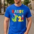 Daddy Of The Two Rex 2Nd Birthday Boy Dinosaur T-Rex Men's Casual T-Shirt Royal Blue