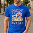Daddy Of The Two Wild Zoo 2nd Birthday Safari Jungle Animal Men's Casual T-Shirt Royal Blue
