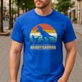 Daddysaurus Dad T Rex Dinosaur Men Men's Casual T-Shirt Royal Blue