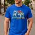 Daddysaurus Rex Dinosaur Daddy Saurus Rex Family Matching Men's Casual T-Shirt Royal Blue Daddysaurus Rex Dinosaur Daddy Saurus Rex Family Matching Men's Casual T-Shirt Royal Blue