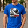 Daddysaurus T-Rex Dad Dinosaur Daddy Saurus Fathers Day Men's Casual T-Shirt Royal Blue