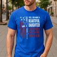 Daughter Gun Shovel Alibi Mom Dad Guns Joke -ON Back Men's Casual T-Shirt Royal Blue Daughter Gun Shovel Alibi Mom Dad Guns Joke -ON Back Men's Casual T-Shirt Royal Blue