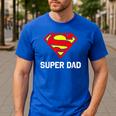 DC Comics Superman Father's Day Super Dad Logo Men's Casual T-Shirt Royal Blue