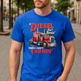 If Diesel Ain't Burnin Then I Ain't Earnin Truck Driver Dad Men's Casual T-Shirt Royal Blue