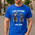 Dirt Bike Family Father Son Motocross Off-Road MX Dad Boys Men's Casual T-Shirt Royal Blue